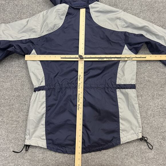 Vintage North Face Jacket Mens Medium Blue Gray Hooded Windbreaker Hong Kong 90s - Picture 5 of 7